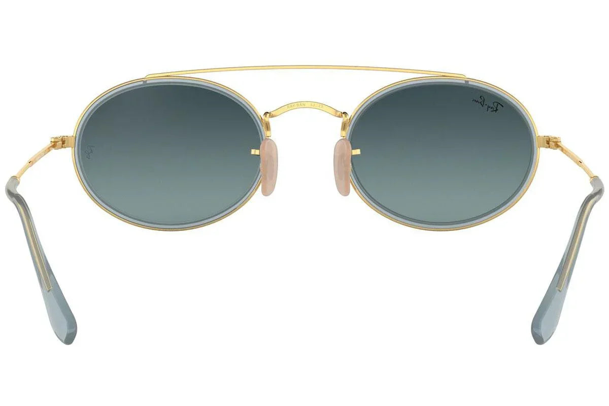 Ray-Ban Oval Double Bridge RB3847N 91233M 52mm – Gold Blue Gradient